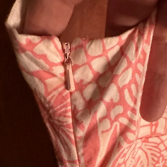 VINEYARD VINES SZ 12 WOMENS PINK/WHITE FLORAL SHEATH DRESS LINED SIDE ZIP - Picture 6 of 12